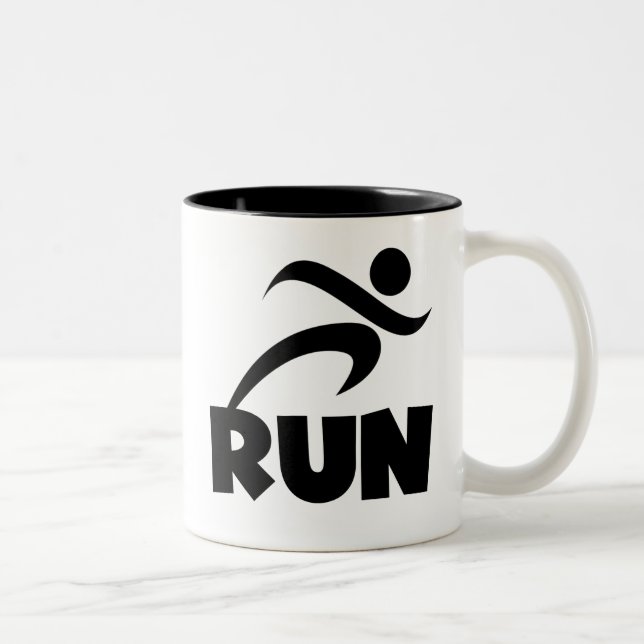 RUN Black Two-Tone Coffee Mug (Right)