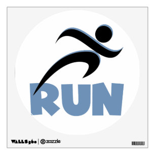 RUN Blue Wall Decal