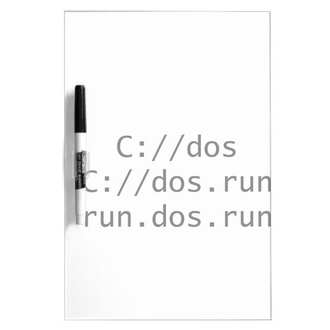Run DOS, funny geeky Dry Erase Board (Front)