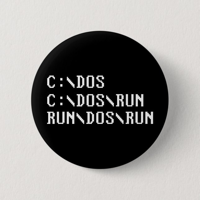 RUN DOS RUN PINBACK BUTTON (Front)