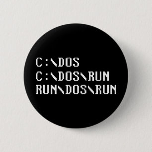 RUN DOS RUN PINBACK BUTTON