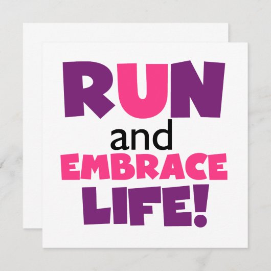Run Embrace Life Purple Pink (Front/Back)