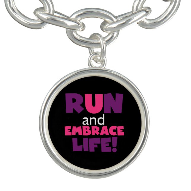 Run Embrace Life Purple Pink Bracelet (Design)