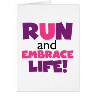 Run Embrace Life Purple Pink Cards