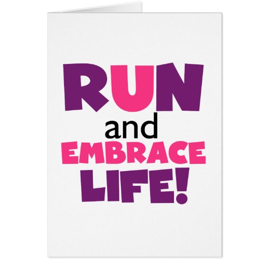 Run Embrace Life Purple Pink Cards (Front)