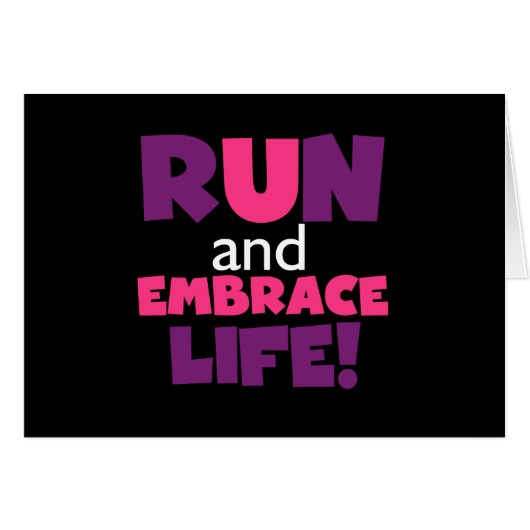 Run Embrace Life Purple Pink Cards (Front Horizontal)