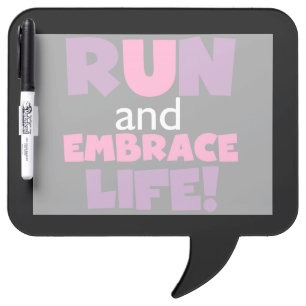 Run Embrace Life Purple Pink Dry-Erase Board