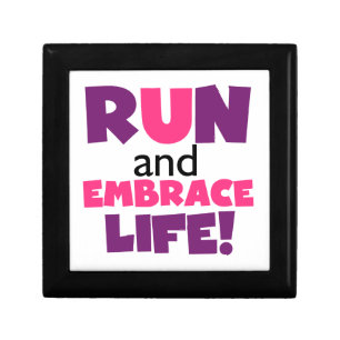 Run Embrace Life Purple Pink Jewelry Box