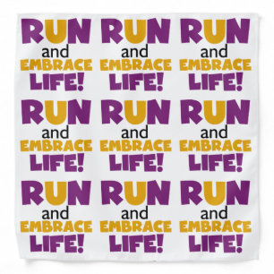 Run Embrace Life Purple Yellow Bandana