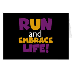 Run Embrace Life Purple Yellow Cards