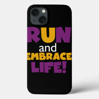 Run Embrace Life Purple Yellow iPhone 13 Case