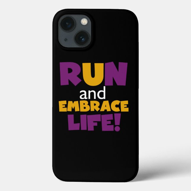 Run Embrace Life Purple Yellow Case-Mate iPhone Case (Back)