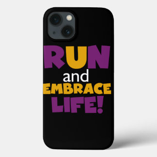 Run Embrace Life Purple Yellow iPhone 13 Case