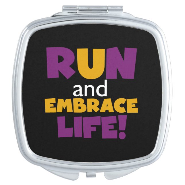 Run Embrace Life Purple Yellow Mirror For Makeup (Front)