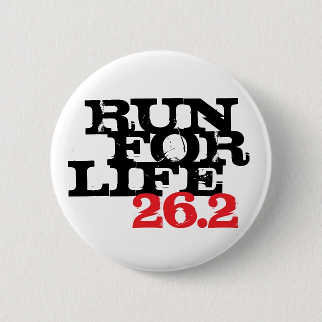 Run for Life 26.2 Pinback Button (Front)