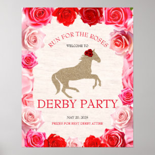  Run for the Roses Derby Party Welcome Poster