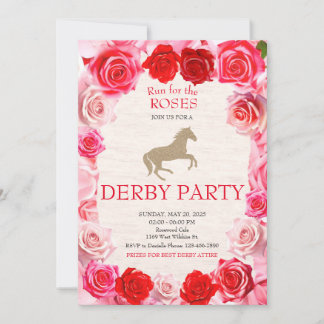  Run for the Roses Race Horse Derby Party  Invitation
