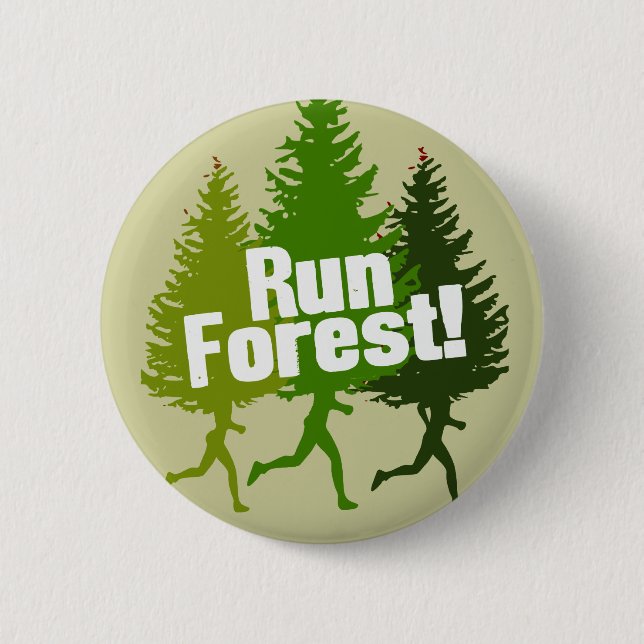 Run Forest, Protect the Earth Day Button (Front)