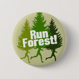 Run Forest, Protect the Earth Day Button