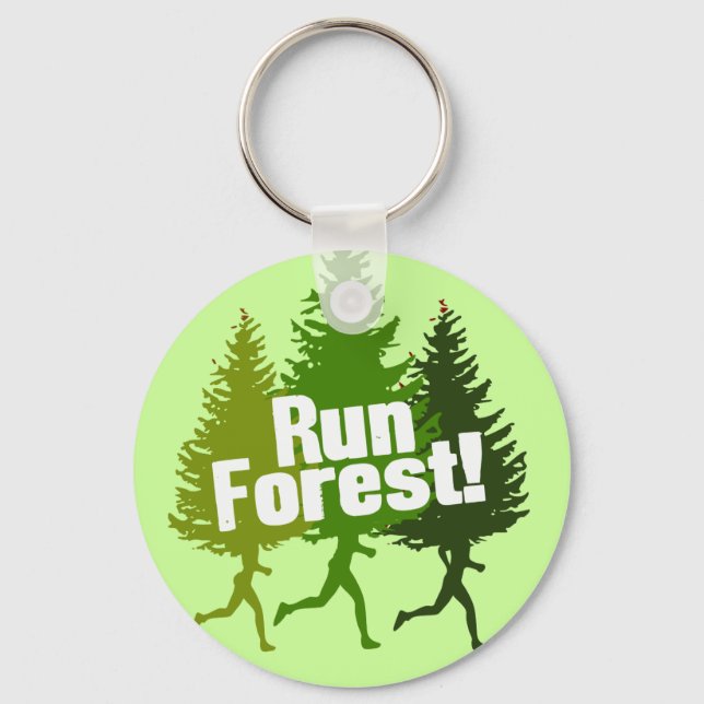 Run Forest, Protect the Earth Day Keychain (Front)