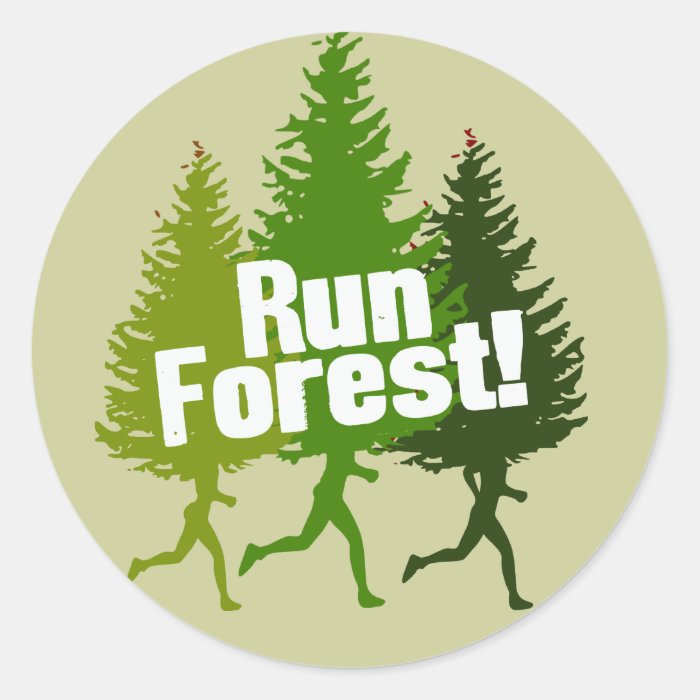 Run Forest, Protect the Earth Day Stickers