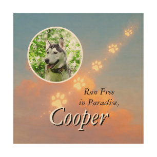 Run Free in Paradise Dog Tribute with Paw Prints