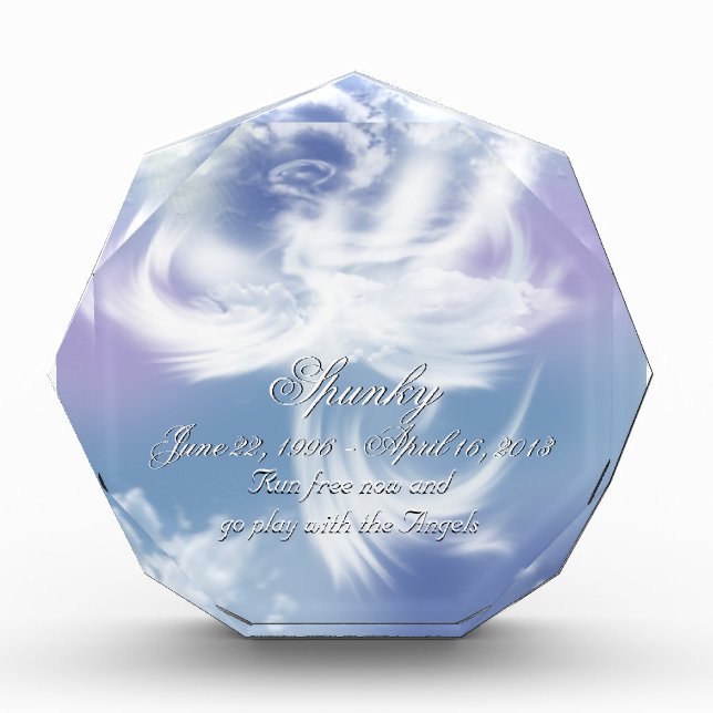 Run Free Pet Loss Memory Acrylic Award (Front)