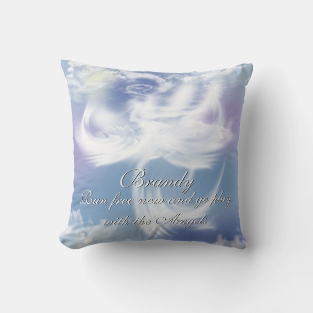 Run Free Pet Loss Memory Throw Pillow (Front)