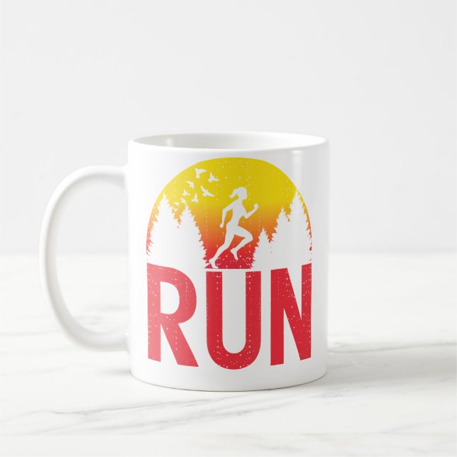 Run Funny Running Girls Runner Girl Athletics Endu Coffee Mug (Left)