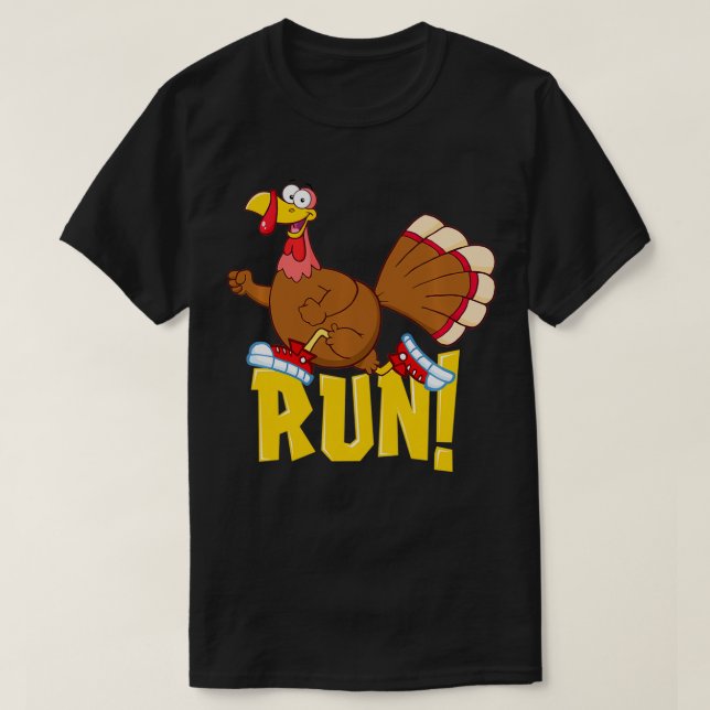 Run Funny Thanksgiving Running 5k Race Turkey Trot T-Shirt (Design Front)