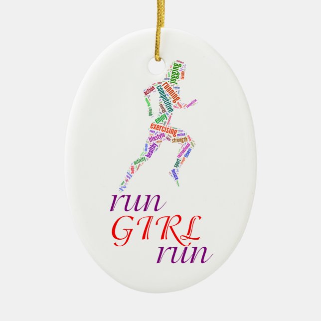 Run girl, run ceramic ornament (Front)