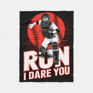 Run I Dare You Sell Catcher Funny Sell Catcher Quo Fleece Blanket