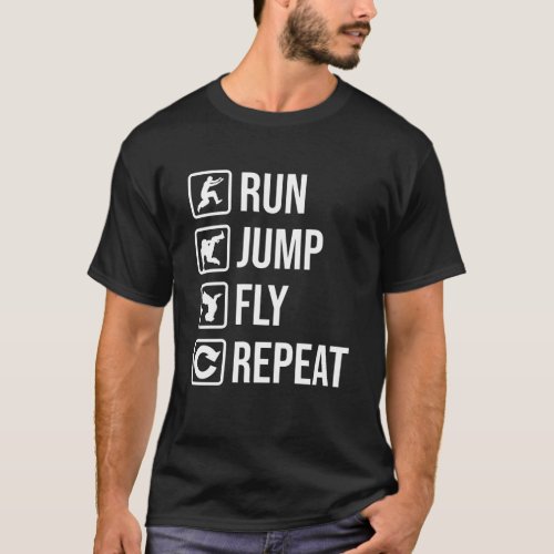 Run Jump Fly Repeat Funny Parkour Freerunning T_Shirt