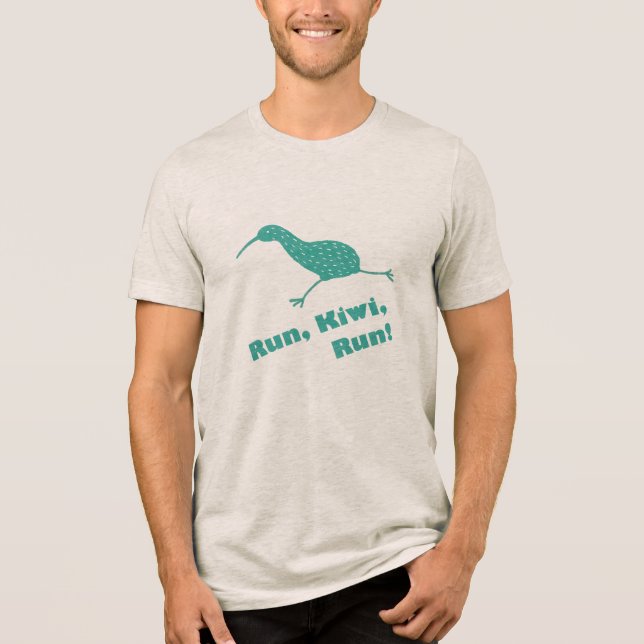 Run, Kiwi, Run! Tri-Blend Shirt (Front)