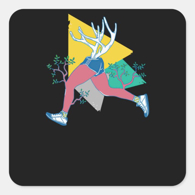 Run Like a Deer Square Sticker (Front)
