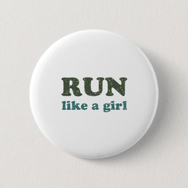 Run like a girl button (Front)