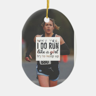 Run Like A Girl Lady Boss Runner Queen Princess Ceramic Ornament