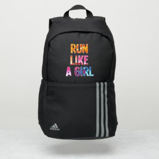 Run like a girl rainbow watercolor lettering