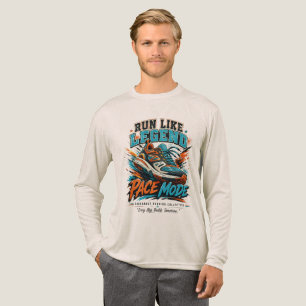 Run Like Legend Pace Mode Retro Running Shoe Art Tri-Blend Shirt