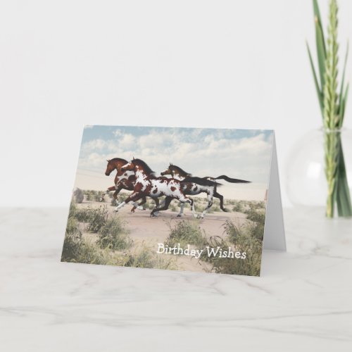 Run Like the Wind _ Galloping Horses Birthday Card