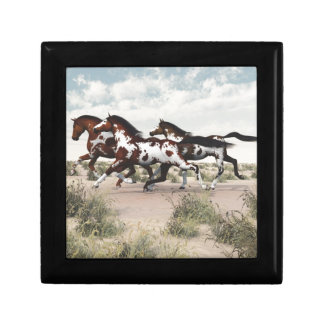 Run Like the Wind - Galloping Paint Horses Keepsake Box