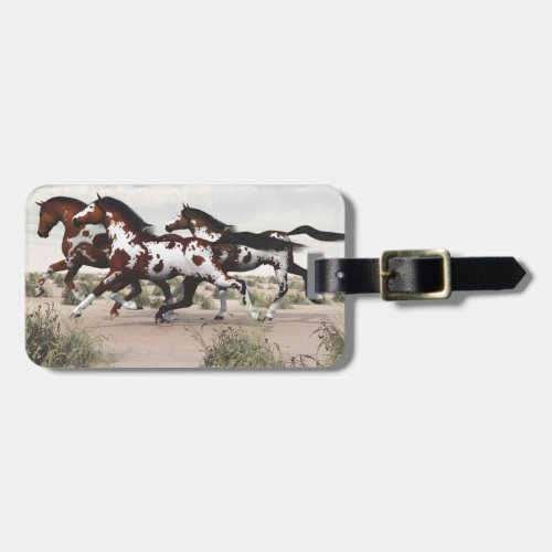 Run Like the Wind _ Galloping Paint Horses Luggage Tag