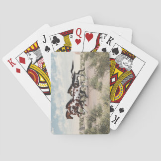 Run Like the Wind - Galloping Paint Horses Poker Cards
