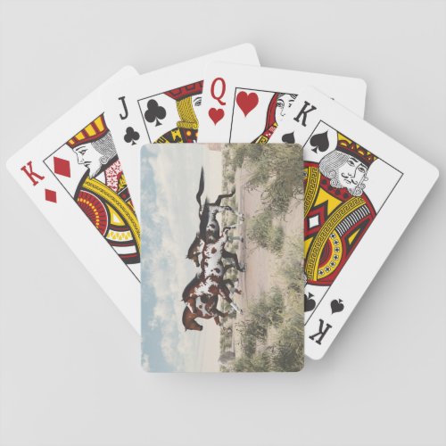 Run Like the Wind _ Galloping Paint Horses Poker Cards