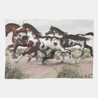 Run Like the Wind - Galloping Paint Horses Towel