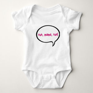 run, mama, run pink baby bodysuit