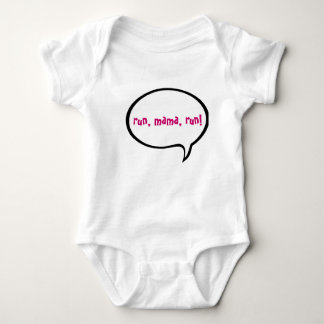 run, mama, run pink baby bodysuit