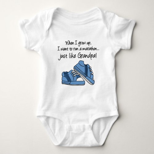 Run Marathon Just Like My Grandpa Baby Bodysuit