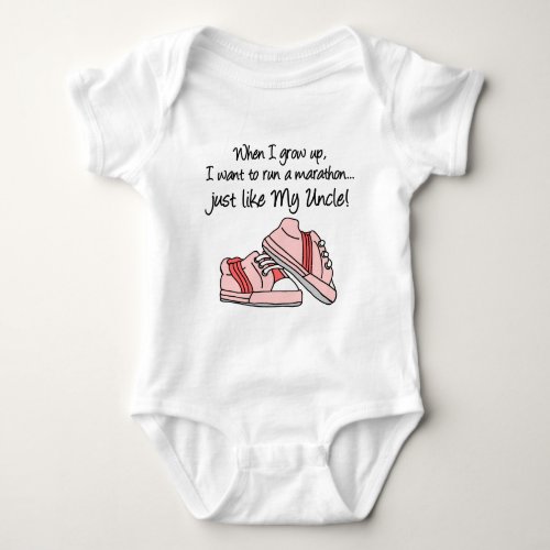 Run Marathon Just Like My Uncle Baby Bodysuit