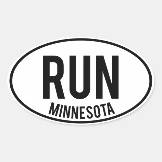 RUN minnesota Oval Sticker